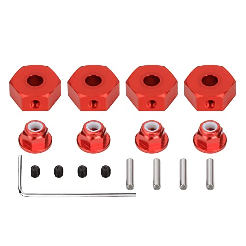 RCAWD Legierung 14 mm Rad-Sechskant-Nabenadapter für 1/10 ARRMA 3s & Mega550 Vorteks Senton Granit Big Rock verbessertes Teil 4 Stück/Set (rot) von RCAWD