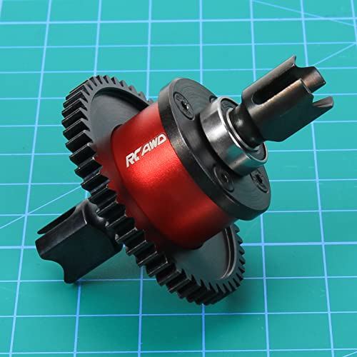 RCAWD Aluminium Center Diff Set, mit 40CrMo Hauptdiff-Getriebe 50T SPIRAL für Arrma 1/7 1/8 6S RTR Hopps Upgrades Teile (rot) von RCAWD