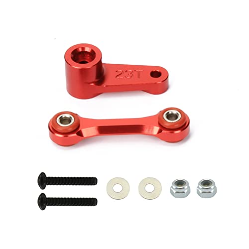 RCAWD ARRMA Servo Horn 23T RC Servo-Arm für Arrma 1/7 Infraction Felony Limitless 1/8 Kraton Notorious Outcast Talion und EXB Autos, Aluminium Hopps Upgrade-Teile Rot von RCAWD