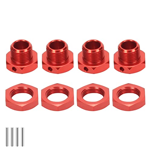 RCAWD Sechskant- und Radmutter, 17 mm, für ARRMA 6S, Fireteam 6S, Kraton 6S, Notorious 6S, Outcast 6S, Talion 6S Upgrades Teile, Räder Nabenadapter für #AR310484#ARAC9416, AR310449#ARAC976 3 (rot) von RCAWD