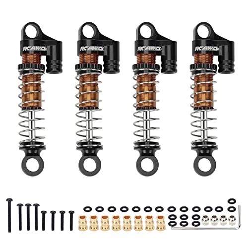 RCAWD RC Auto Stoßdämpfer für FMS FCX24 1/24 & 1/18 Crawlers Stoßdämpfer, Aluminium vorne hinten RC Stoßdämpfer Upgrades Teile# C3002 (schwarz) von RCAWD