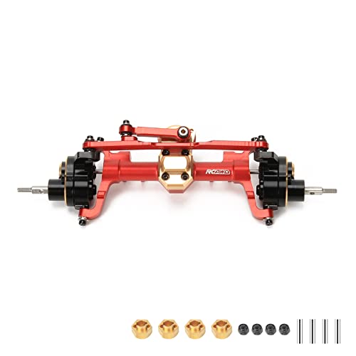 RCAWD Vorderachsengehäuse & Stahlgetriebe für Axial 1-24 SCX24 Crawlers Upgraded Teil (Rot) von RCAWD