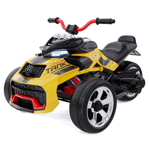 RCB 12V Elektro Motorrad Kinder, 2 Motoren & 12 Zoll Elektro-Dirt-Bike 3/8 km/h Geschwindigkeitsmodi, Multi-Musik, USB-Anschluss, Best Kinder-Motorrad Auto für 3-8 Jährige von RCB