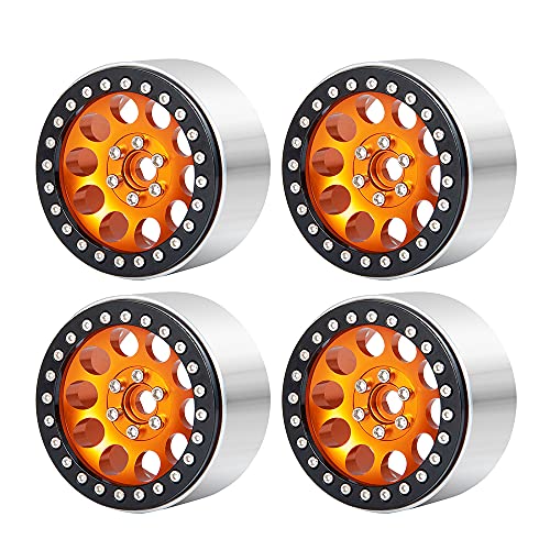 Benedict Harry 5,6 cm Beadlock CNC-Räder Felge 35 mm für 1/10 RC Axial SCX10 Wraith 90048 90018 RR10 TRX4 Crawler Car (Orange) von RCBENECO