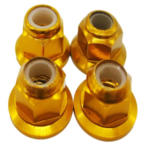 RCGOFOLLOW 1/10 Aluminiumlegierungs-Radmuttern für Abenteuerraupen, rostfrei und langlebig, RC Autozubehör, Ersatzteile, RC Upgrade, 4 Stück, Gold RCGOFOLLOW 1/10 Aluminiumlegierungs-Radmuttern für Abenteuerraupen, rostfrei und langlebig, RC Autozubehör, Ersatzteile, RC Upgrade, 4 Stück, Gold von RCGOFOLLOW