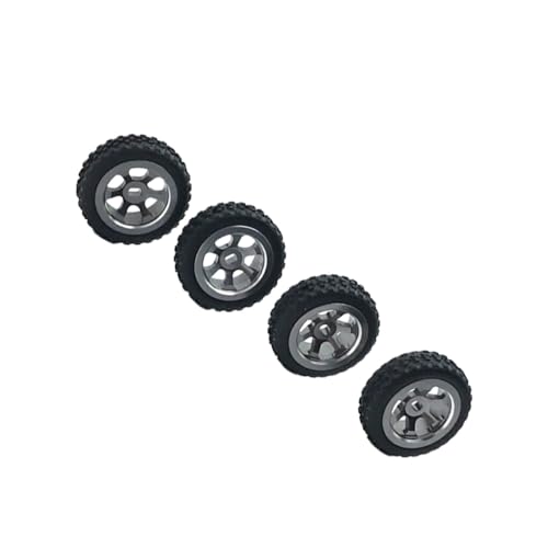 RCGOFOLLOW 4 Stück RC Auto Felge Reifen Modifikation Teile für 1/28 Wltoys K969 RC Auto Fahrzeug Upgrade Felge Reifen Aluminium, Titan und Silber von RCGOFOLLOW