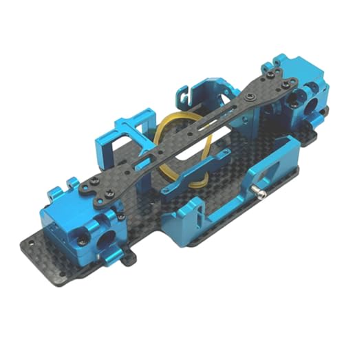RCGOFOLLOW Aluminiumlegierung Kohlefaser Chassis montierter Rahmen für Wltoys 1/28 K979 K989 K999 Metall Upgrade modifizierte Getriebe, Blau von RCGOFOLLOW