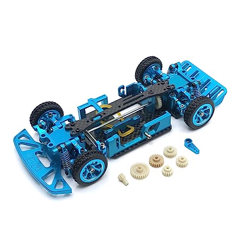 RCGOFOLLOW Kohlefaser-Karosserie-Chassis-Rahmen-Kit Servoarm 1:28 RC-Auto-Upgrade-Ersatzteile Ersatz für Wltoys 284131 K969 K979 K989, Blau von RCGOFOLLOW