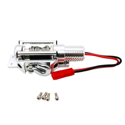 RCGOFOLLOW Winde, Metallwinde für RC Autos, Verschiedene Optionen, einfache Installation, bearbeitete Winde, RC Autowinde, RC Autoteile, Silber von RCGOFOLLOW
