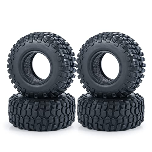 RC-Hub 4 Stück 2,5 cm Crawler-Reifen, Mikro-Gummireifen für 1/24 Axial SCX24 90081 AXI00001 AXI00002 RC Crawler Car (54 mm) von RCHUBAM