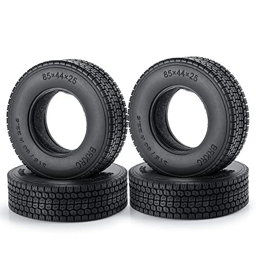RC-Hub 4 Stück Räder Reifen 22 mm/25 mm Gummireifen mit Schaumstoff für 1/14 Tamiya Traktor LKW Anhänger RC Crawler Auto (25 mm) von RCHUBAM