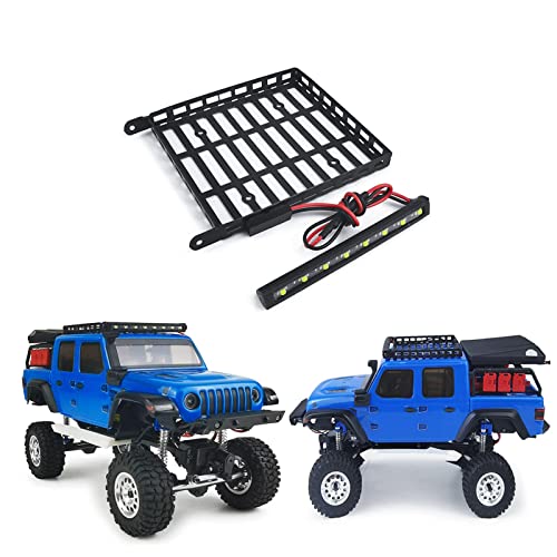 RC-Hub Dachgepäckträger aus Metall mit LED-Lichtleiste für 1/24 Axial SCX24 AXI00005 RC Auto RC-Hub Dachgepäckträger aus Metall mit LED-Lichtleiste für 1/24 Axial SCX24 AXI00005 RC Auto von RCHUBAM