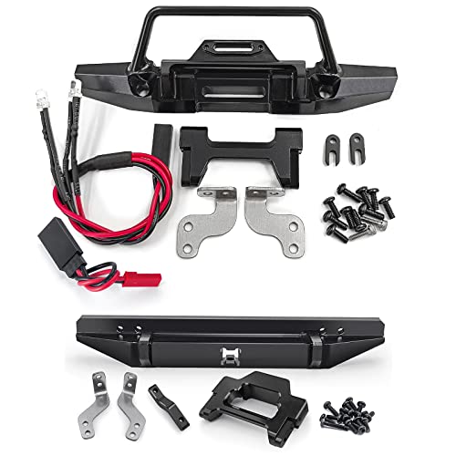 RCHUBAM 1 x Set Frontstoßstange aus Aluminium mit LED-Leuchten für 1/18 TRX4M Defender Bronco RC Crawler Car RCHUBAM 1 x Set Frontstoßstange aus Aluminium mit LED-Leuchten für 1/18 TRX4M Defender Bronco RC Crawler Car von RCHUBAM
