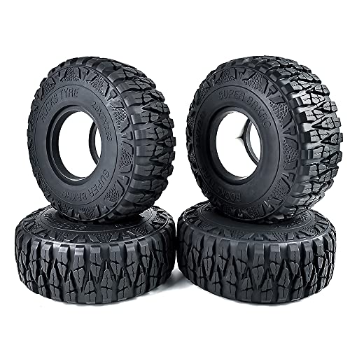 RCLIONS 4 x 7,4 cm große Reifen mit Schaumstoffeinlage für Axail SCX6 AXI05000 1/6 RC Crawler Auto von RCLIONS