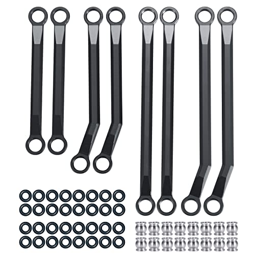 RCLIONS Higher Extra Clearance Links Set Linkage for TRX4M Upgrades 1/18th RC Crawler Car Parts (Black) von RCLIONS