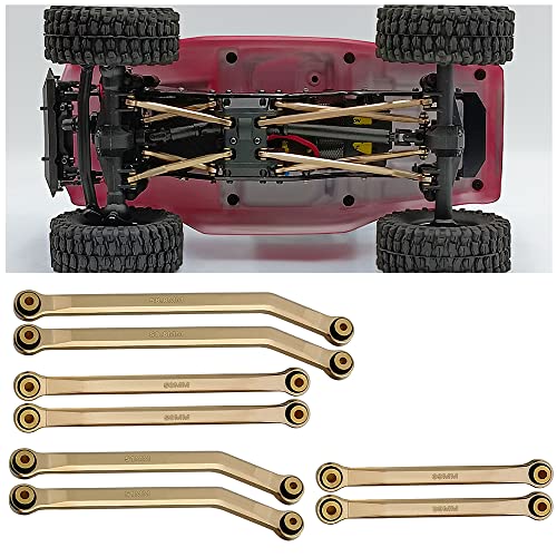 RCLIONS Higher Extra Clearance RC Links Linkage Set for 1/24th Axial SCX24 Deadbolt AXI90018 AXI00004 RC Crawler Car Upgrades Parts (Gold) von RCLIONS