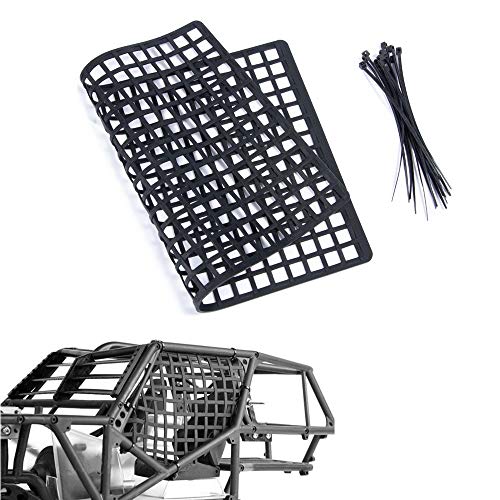 RCLions Gummi RC Auto Fenster Netz, Gepäcknetz Fahrzeug Waage Zubehör für 1/10,1/8 RC Crawler Car (Schwarz) von RCLIONS