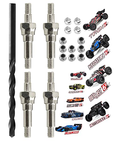 RCMYou Shock Abstandshalter für 1/8 1/7 Arrma 6S BLX 4WD Typhon Kraton Outcast Mojave Notorious Infraction Felony Talion Limitless 6S BLX, 4 Stück #45 Stahl EXB Shock Abstandshalter, #ARA330703, von RCMYou