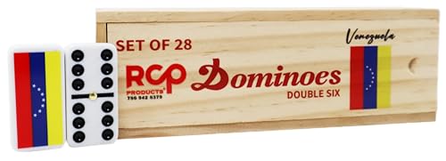 Dominos Set für Erwachsene - Professionelles Doppel 6 Domino Cubano Set mit 28 Spielsteinen und Erwachsene - Klassisches und Reise-Brettspiel mit Holzkoffer Juegos de Mesa Venezuela Länderflagge Dominos Set für Erwachsene - Professionelles Doppel 6 Domino Cubano Set mit 28 Spielsteinen und Erwachsene - Klassisches und Reise-Brettspiel mit Holzkoffer Juegos de Mesa Venezuela Länderflagge von RCP PRODUCTS