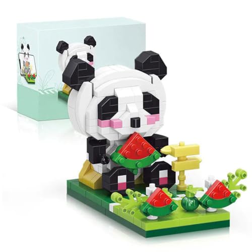 RCPLANTOUY Panda Klemmbausteine für Jugendliche und Erwachsene, Panda mit Micro Parts & süßem Design, Handyhalter, 335 Teile Modell für Deko und Geschenk, für Tierfans von RCPLANTOUY