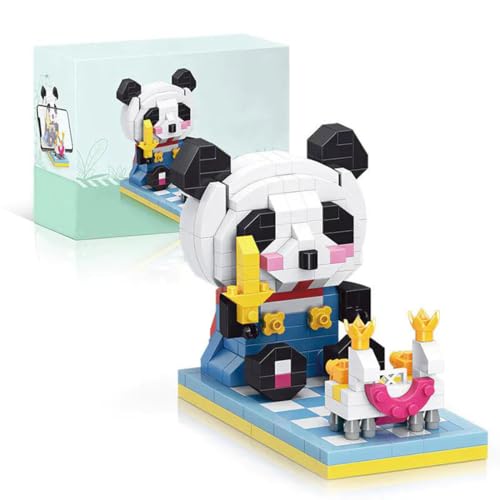 RCPLANTOUY Panda Klemmbausteine für Jugendliche und Erwachsene, Panda mit Micro Parts & süßem Design, Handyhalter, 345 Teile Modell für Deko und Geschenk, für Tierfans von RCPLANTOUY
