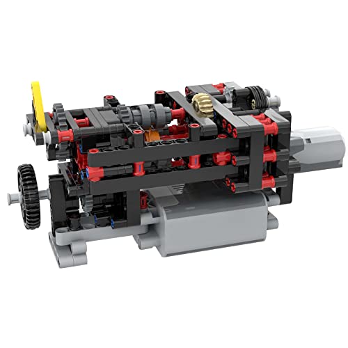RCPLANTOUY Technik 4-Gang-Getriebe Bauklötze-Set Modell - Funktionales Getriebe mit Sanftem Schalten, Qualitätsmaterial & Klarer Anleitung für Heimprojekte oder Geschenke, MOC-45647 (235 Teile) von RCPLANTOUY