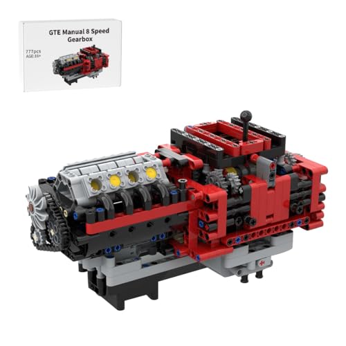 RCPLANTOUY Technik GTE 8-Gang-Getriebe Bausteine-Set, Realistisches Schaltgetriebe, Premium Teile & Detaillierte Anleitung für Display-Modell oder Geschenk, MOC-79482 (777 Teile) von RCPLANTOUY