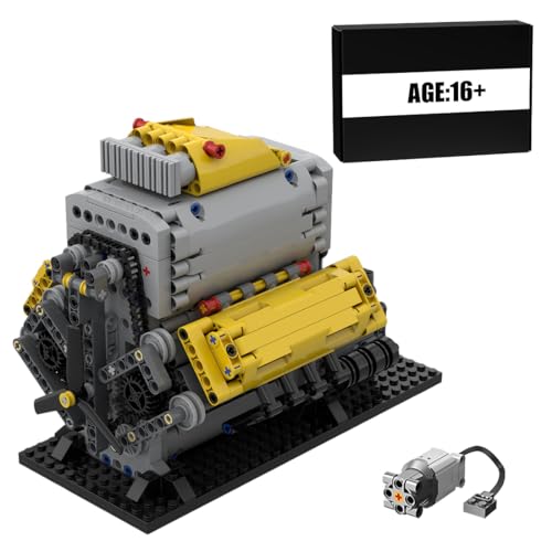RCPLANTOUY Technik V8 Motor Bausteine Modell, Baustein Simulationsmotor - Dynamisches Modell mit Realistischem Design, Premium Teilen & Klarer Anleitung für Zuhause oder Sammlung (1019 Teile) von RCPLANTOUY