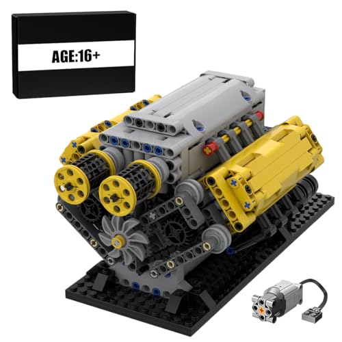 RCPLANTOUY Technik V8 Motor Bausteine Modell, Baustein Simulationsmotor - Dynamisches Modell mit Realistischem Design, Premium Teilen & Klarer Anleitung für Zuhause oder Sammlung (844 Teile) von RCPLANTOUY