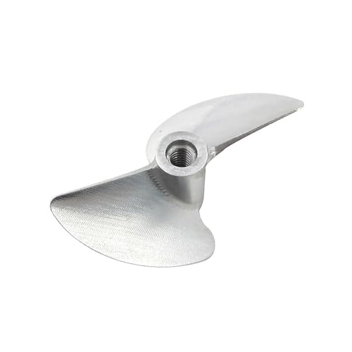 2-Blatt-Halbtauch-Propeller Aus CNC-Aluminiumlegierung Für RC-Boote - M4-Gewinde - Durchmesser 30-45mm - Silberfarbener Metallpropeller Für Rennboote(30mm) von RCXCLXLH