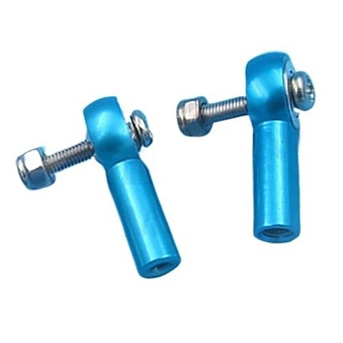 2 Stück M3 Metall Kugelgelenk Stangenende Universaler Verbinder Für RC Auto Lenkung Und DIY Modelle(Blue) von RCXCLXLH