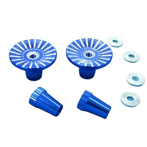 2 Stück Schirmstil RC-Sender-Griffe (M3/M4) Anti-Rutsch Daumenaufsätze - Für 3mm/4mm Joysticks Inkl. Unterlegscheiben - Präzisionszubehör(Blue,M3) von RCXCLXLH
