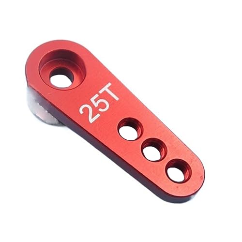 25T Metall Servoarm 28mm Einseitiger Horn Für Standard-Digitalservos (RC Auto/Boot/Flugzeug)(Red) von RCXCLXLH