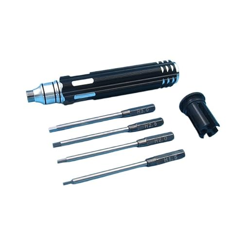 4-1 Sechskant-Schraubendreher-Set Mit Aluminium-Griff Und Magnetischem Bit-Halter 1,5mm, 2,0mm, 2,5mm, 3,0mm Für RC-Modellreparatur(Silver) von RCXCLXLH