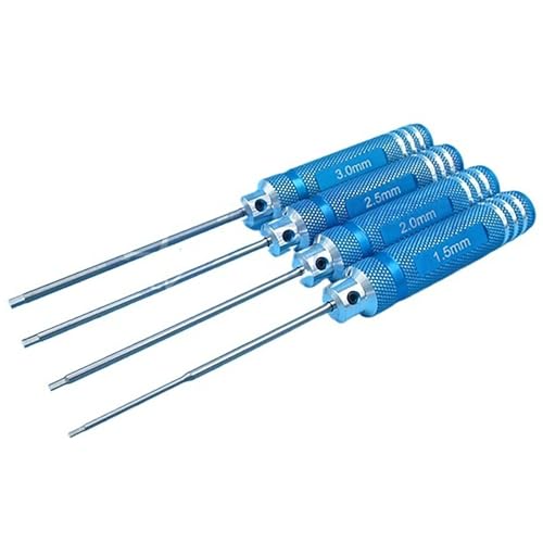 4-teiliges Innensechskantschlüssel-Set Aus Weißstahl 1,5mm 2,0mm 2,5mm 3,0mm Mit Rutschfestem Griff Für RC-Modellreparaturen(Blue) von RCXCLXLH