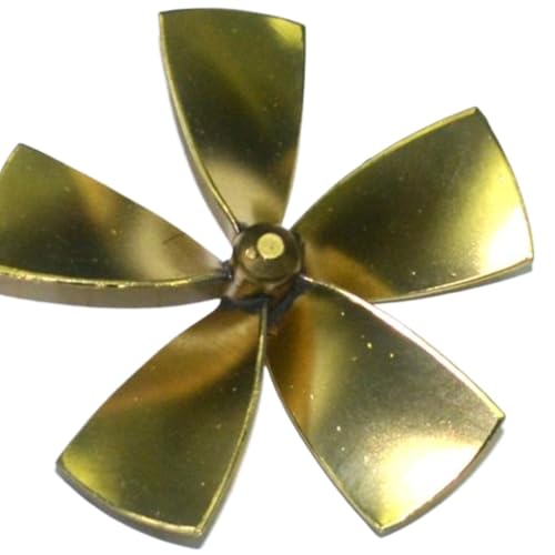 74mm 5 Blatt Messing Propeller Für RC Boot Modell M4 Welle CW Oder CCW Zinn Gelötet Single Marine Propeller Für Schlepper DIY Builds(CCW) von RCXCLXLH