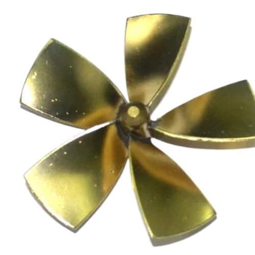 74mm 5 Blatt Messing Propeller Für RC Boot Modell M4 Welle CW Oder CCW Zinn Gelötet Single Marine Propeller Für Schlepper DIY Builds(CW) von RCXCLXLH