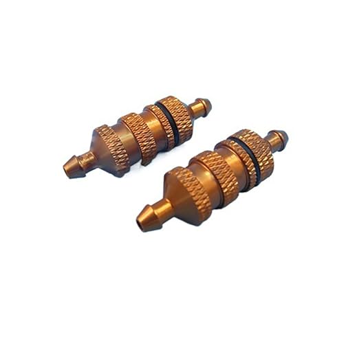 Metall Kraftstofffilter Für RC-Modelle Maßstab 1:10 36mm X 11mm Für Kraftstoffleitung Rohrleitung(Gold) von RCXCLXLH