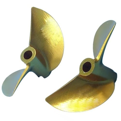 Paar CNC-Aluminium-Propeller 7075 Für RC-Boote – Hochgeschwindigkeits-Helix CW/CCW – Schritt 1.6 Gold – Wellenlöcher 4mm/4.76mm(4.76mm,44mm) von RCXCLXLH