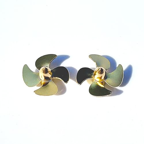 Paar Messing-Propeller 15mm (4-Blatt, Gebogen) Für RC-Schiffsmodell, CW/CCW, 2mm Welle Schiffsmodell-Zubehör von RCXCLXLH
