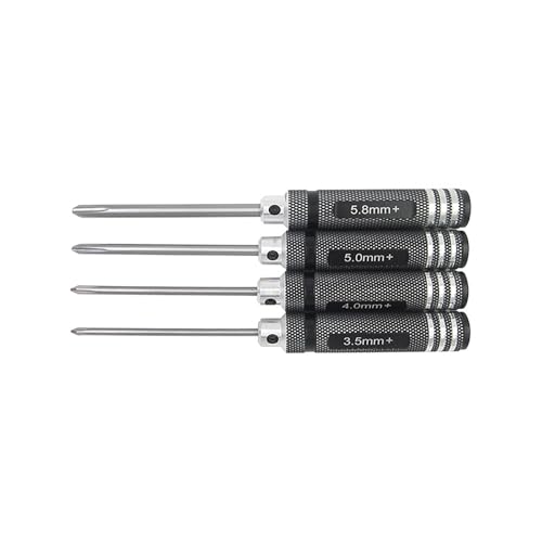 Phillips-Schraubendreher-Set Für RC-Modelle 3.5mm 4.0mm 5.0mm 5.8mm – CNC-Aluminium-Griff, Weißstahl-Klinge Für Auto-, Boot- Und Flugzeugmodelle von RCXCLXLH