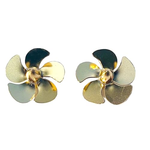 RC-Boot, 21mm, 5-Blatt-Propellerpaar Aus Messing Für Schiffsmodelle, Im Uhrzeigersinn Und Gegen Den Uhrzeigersinn, Passend Für 2mm Welle, Mit Stellschrauben, Maßstabmodell-Zubehör von RCXCLXLH