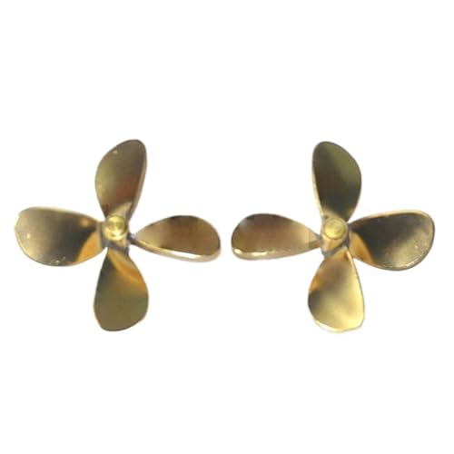 RC-Boot, Paar Messing 4-Blatt Propeller 54mm Für Schiffsmodelle – M4 Wellenloch, CW & CCW Rotation, Scale Kriegsschiff Upgrade Teile von RCXCLXLH