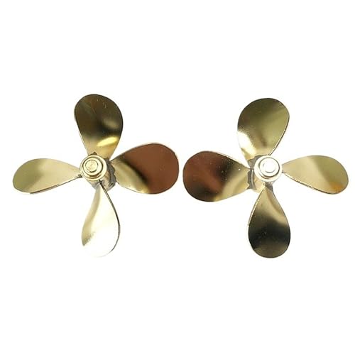 RC Boot 50mm Messing 4-Blatt Propeller for RC Modell Schiffe Präzision Marine Prop Set von RCXCLXLH