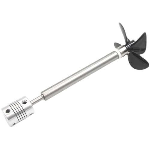 RC-Boot-Antriebswellen-Satz 60mm - Vollständig Tauchfähiger 4-Blatt-Propeller - 5mm-Achsen-System Mit Motor-Kupplung Für Trawlerschiffe Und Angelboote(6mm,20CM/14CM) von RCXCLXLH