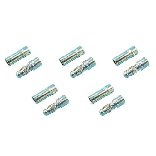 Vergoldete Bananenstecker-Set 3.5mm/4.0mm Aus Kupfer – Laternen-Schlitz-Design Für RC-Motor, ESC, Akku (5 Paar Stecker/Buchse)(3.5mm) von RCXCLXLH