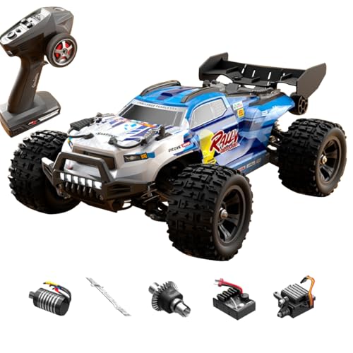 RCAuto 1/18 für Erwachsene Jugendliche, Bürstenloser 4WD Monster Truck Ferngesteuertes Offroad Auto Hochgeschwindigkeits 2,4 GHz Vollproportionaler Steuerung, All-Terrain-Rennfahrzeug von RCXTechPro