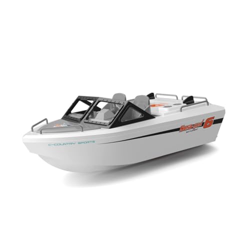 RCXTechPro Mini RC Boot für Erwachsene, Maßstab 1:12, 10 Km/h, Elektrisch Ferngesteuertes Boot Jet Schnellboot mit Bürstenlosem Motor Go-Kart-Boote Wasserdichtes Hobby-Schnellboot für Pool von RCXTechPro