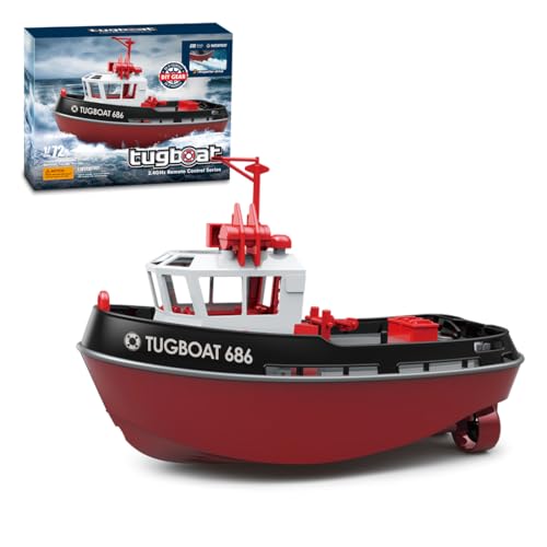 RCXTechPro RC Boot 1:72 mit Doppelmotoren Und LED-Leuchten, Wasserdichtes 2,4-GHzHochgeschwindigkeits- Rennboot für Pools Seen, Ferngesteuertes Boot Schnellboot für Erwachsene Jugendliche von RCXTechPro