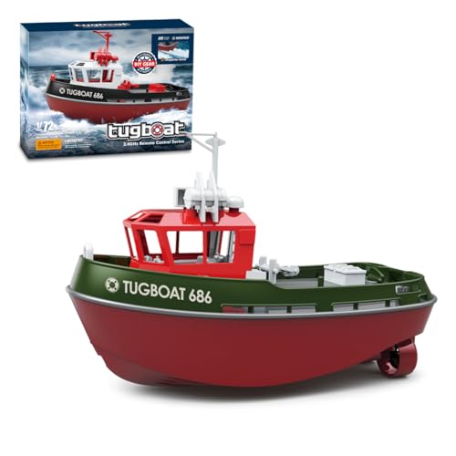 RCXTechPro RC Boot 1:72 mit Doppelmotoren Und LED-Leuchten, Wasserdichtes 2,4-GHzHochgeschwindigkeits- Rennboot für Pools Seen, Ferngesteuertes Boot Schnellboot für Erwachsene Jugendliche von RCXTechPro
